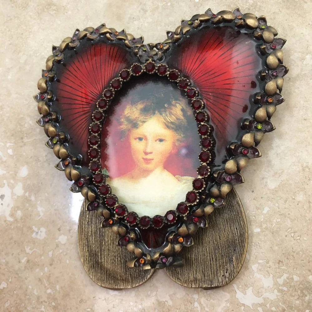 NEW RARE Jay Strongwater Red Jewel Heart Frame